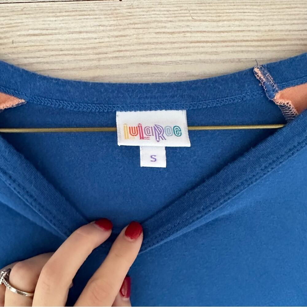 LuLaRoe Color Block Baseball Randy Tee - Picture 3 of 5